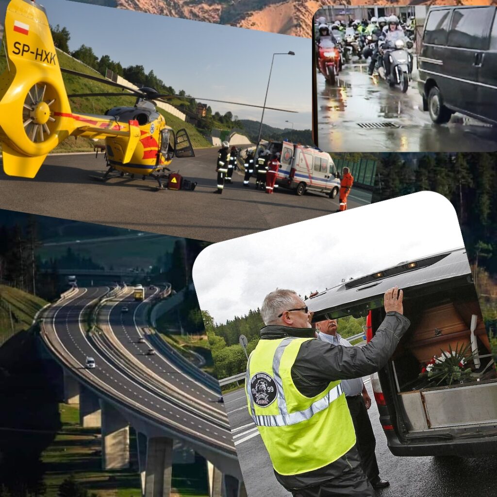 kondukt żałobny motocyklistów z Węgier
